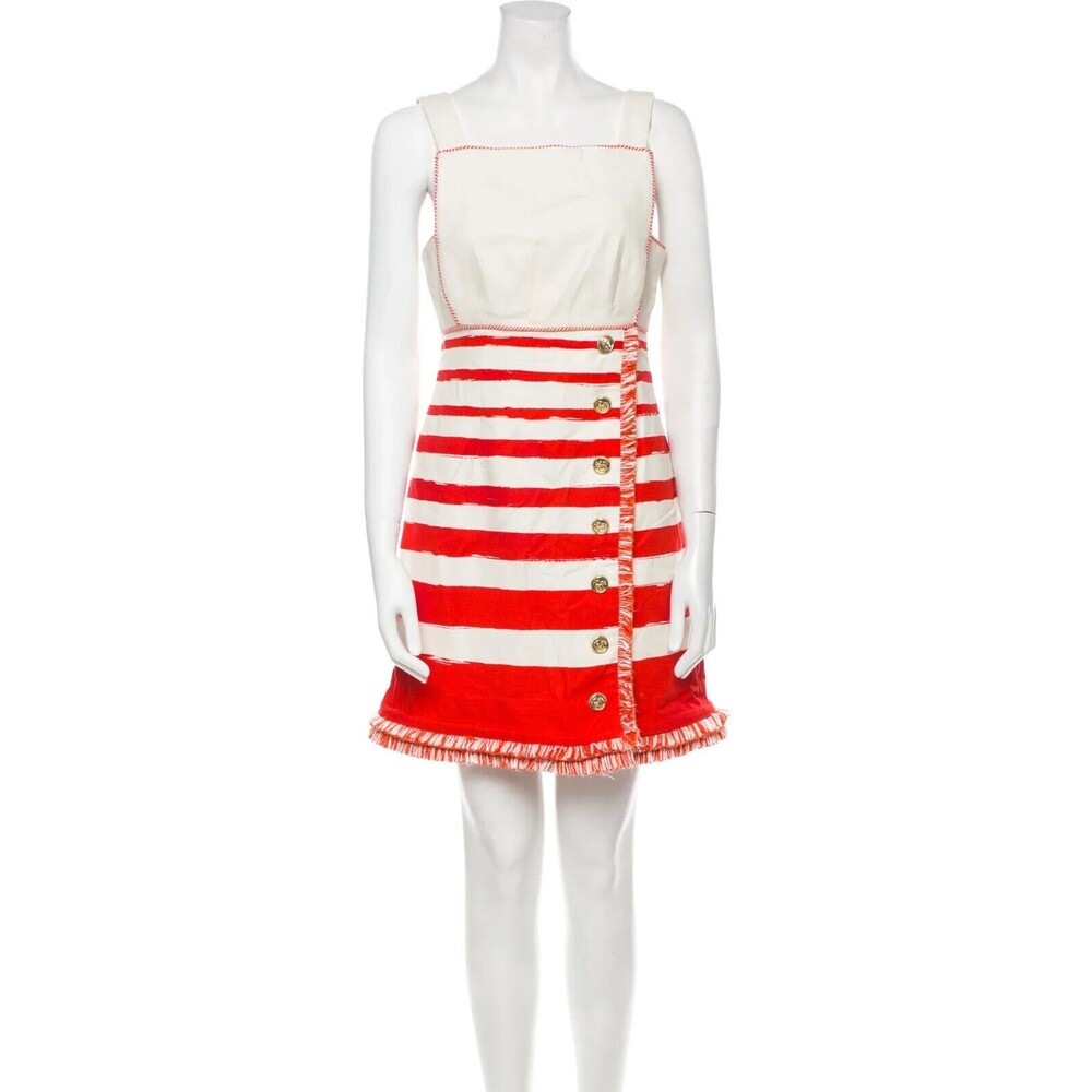 NWT. Zimmermann Postcard Boat Neck Mini Dress | Cotton, Zim Sz 0 / US Sz 4 red - Picture 8 of 11